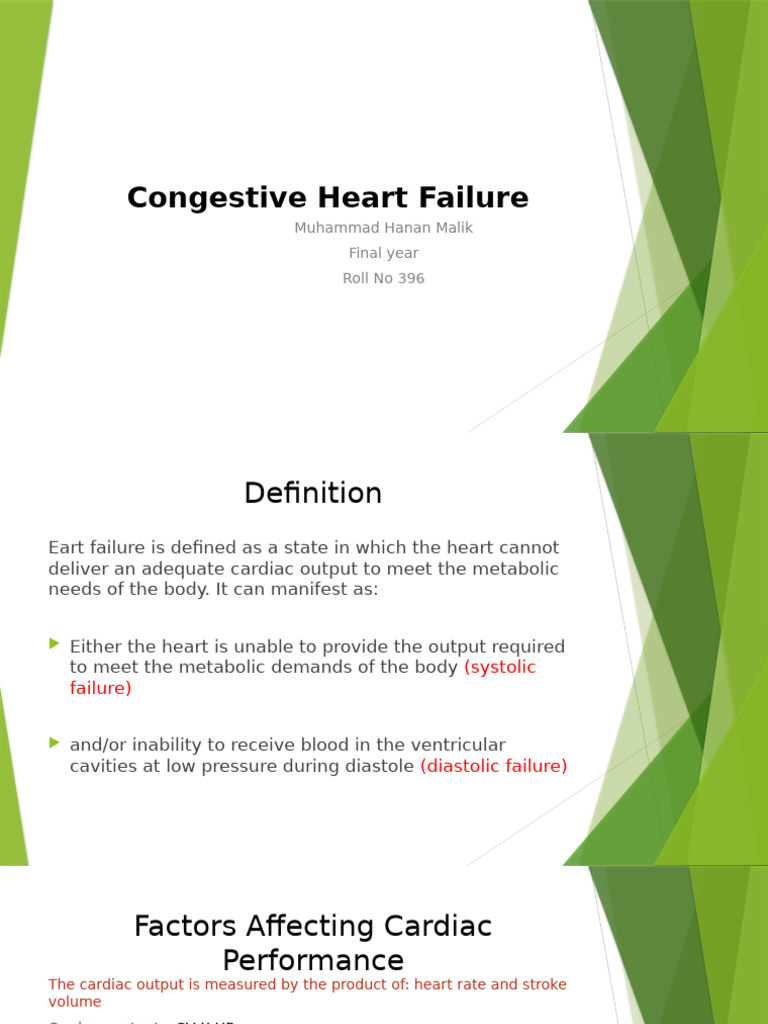 Congestive Heart Failure in Children Roll Number 396 | PDF | Heart ...