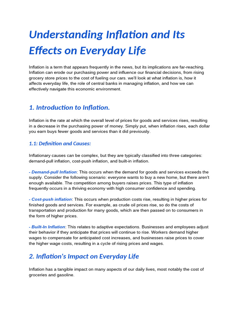Understanding Inflation and Its Effects On Everyday Life | PDF ...