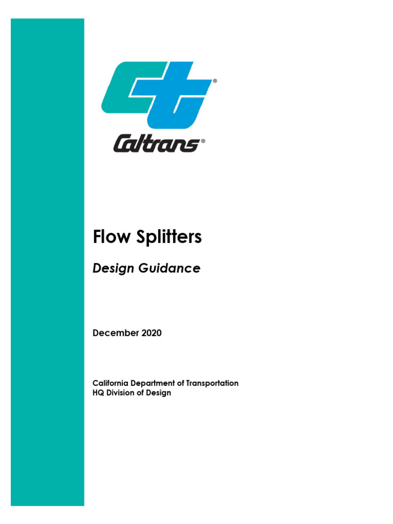 Flow Splitters Design Guidance Guide | PDF | Discharge (Hydrology ...