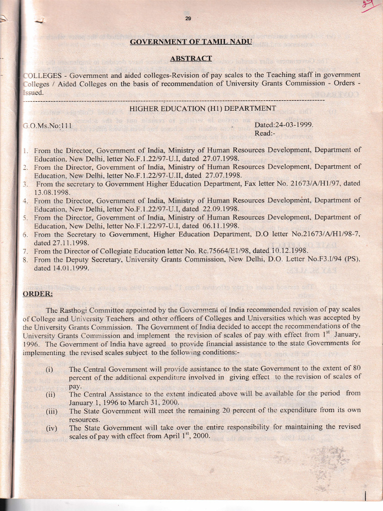 UGC Pay Scale Rules for Colleges | PDF | Academia