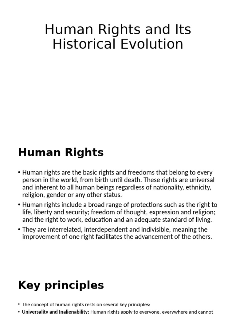 Historical Development of IHRL | PDF | Human Rights | Organisation Of ...