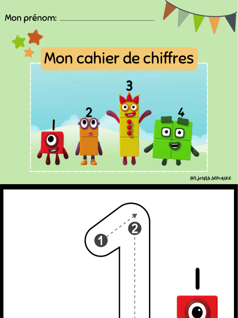 Cahier Des Chiffres Numberblocks | PDF