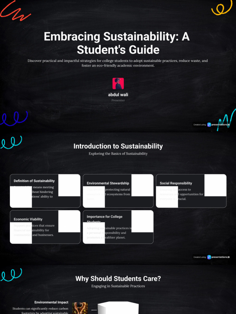 Image showcasing Sustainable Practices For College Students | PDF