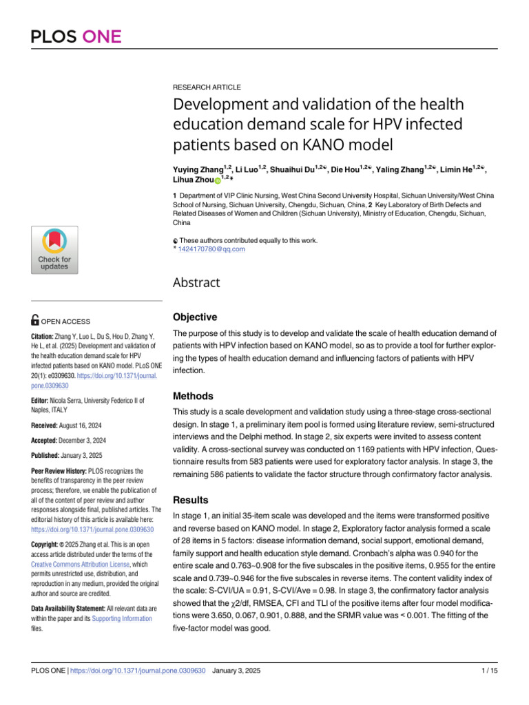 Development and Validation of The Health Education | PDF | Factor Analysis