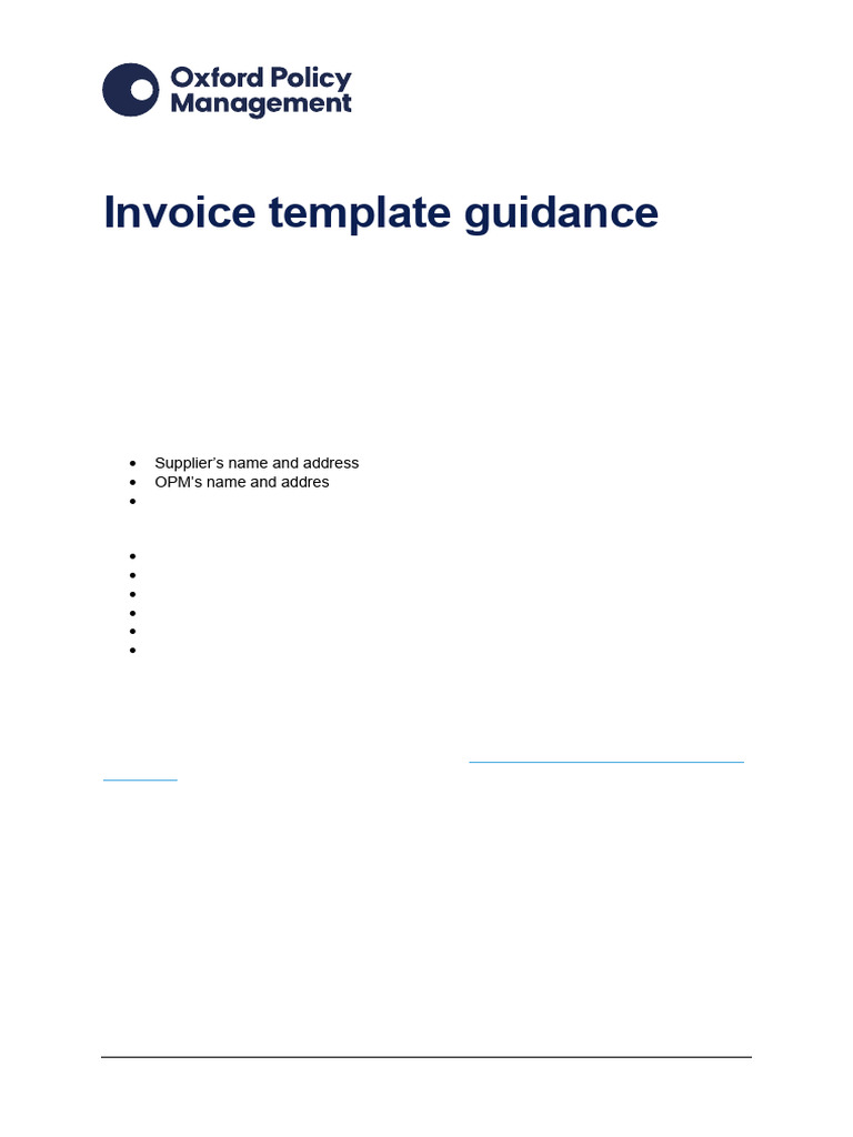 Invoice Template Guidance Sept 2023 | PDF