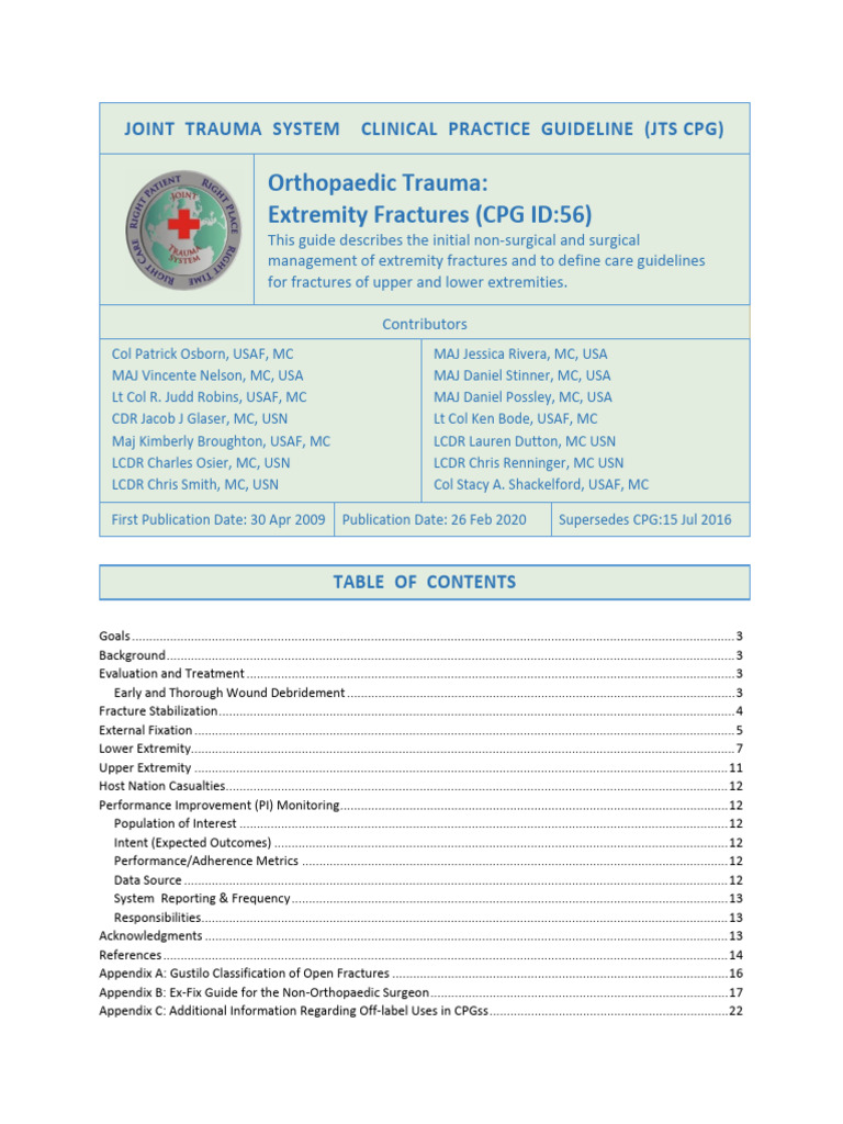 Extremity Fractures Management Guidelines | PDF | Orthopedic Surgery | Knee