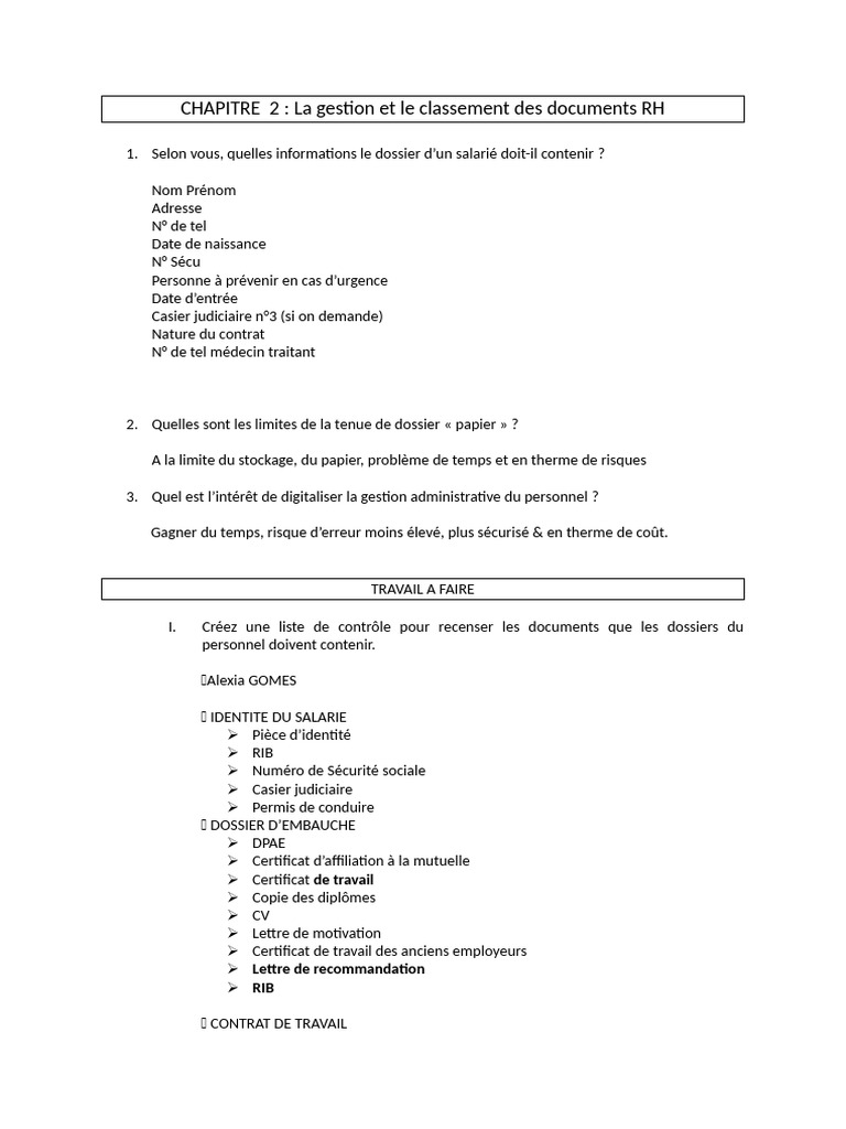 Gestion des Dossiers RH : Guide Complet | PDF | Informatique