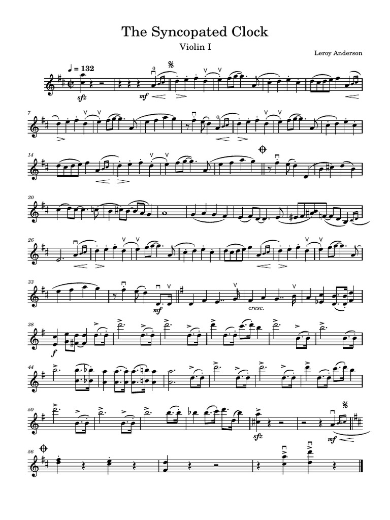 Syncopated Clock Violin I Q | PDF