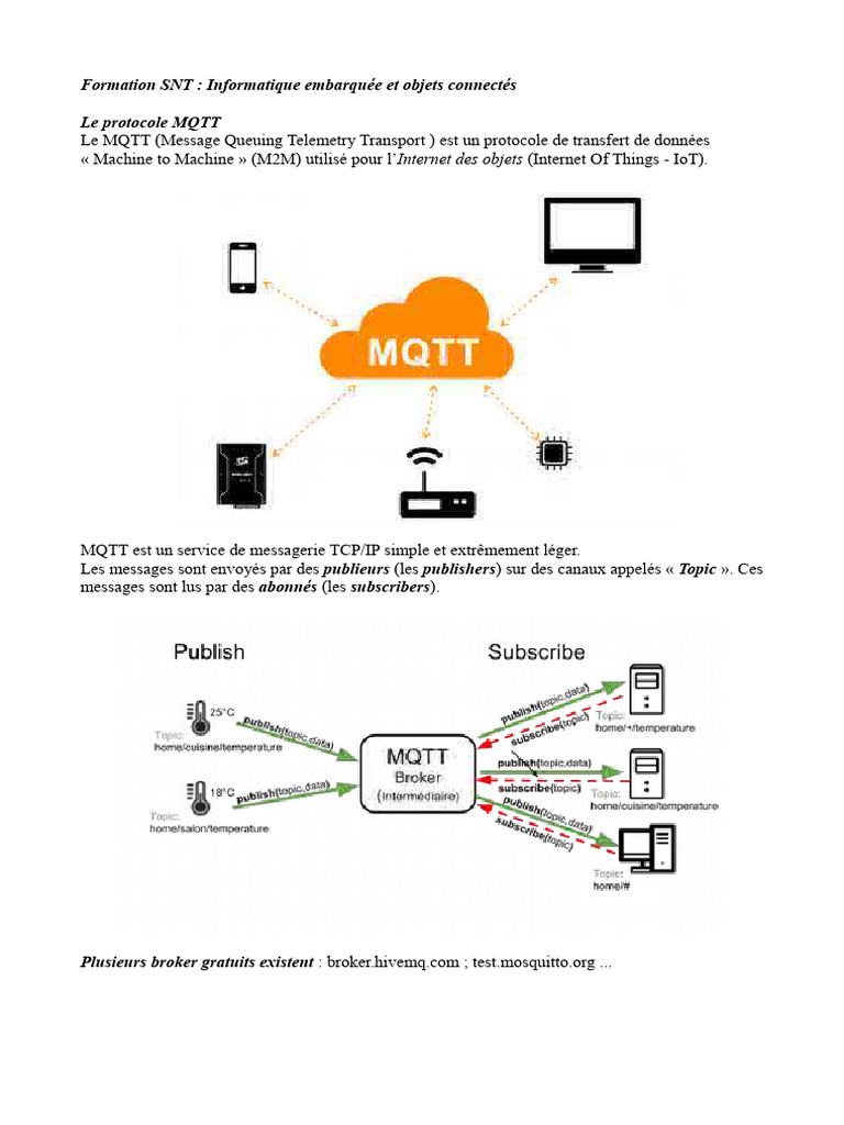 Introduction au protocole MQTT pour IoT | PDF | Internet des objets ...