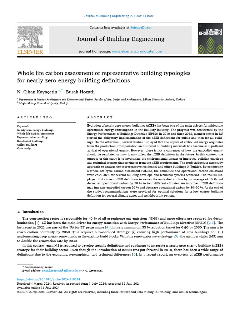Whole Life Carbon Assessment of Representative Building Typologies For ...