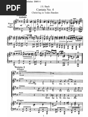 Bach Kantate Nr. 4 BWV 4 ピアノ伴奏版 Bach: Christ lag in Todes Banden, BWV 4 – Ficks Music