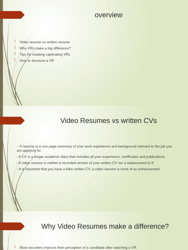 Video Resumes PDF R sum - 1