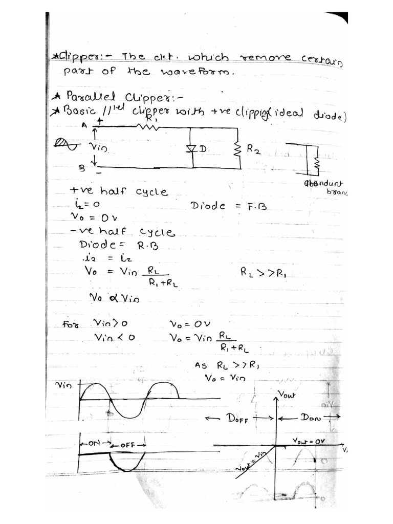Analog Electronic Circuits Notes Diode Circuits & Transistor Biasing | PDF