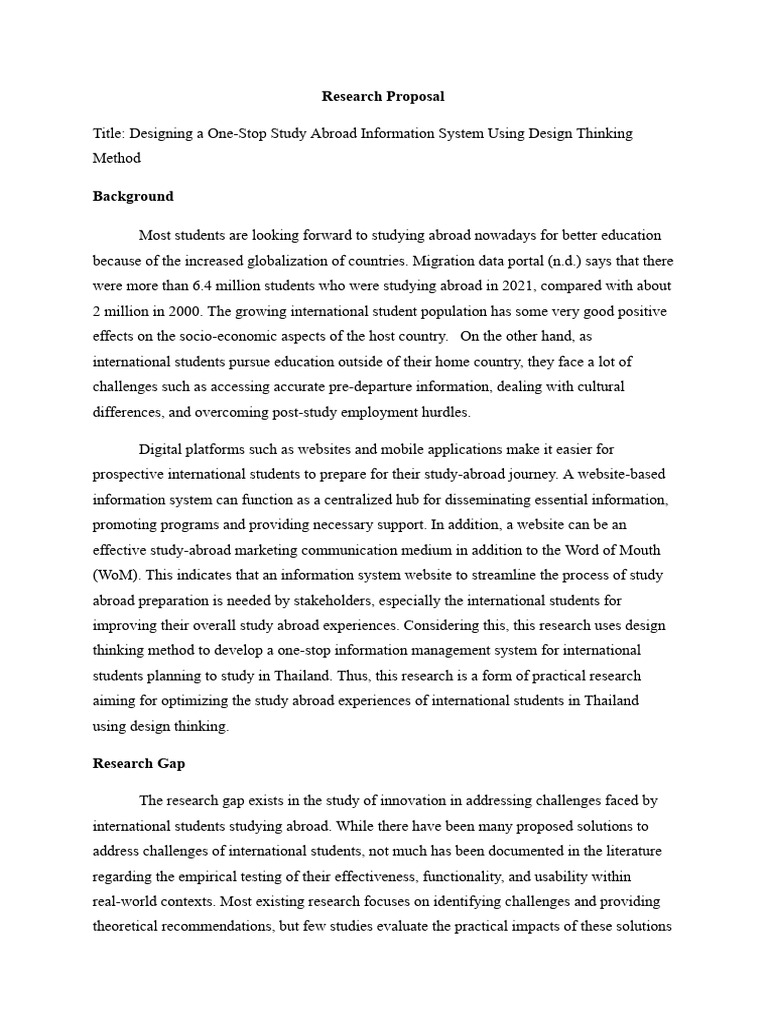 Research Proposal - Designing A One-Stop Study Abroad Information ...