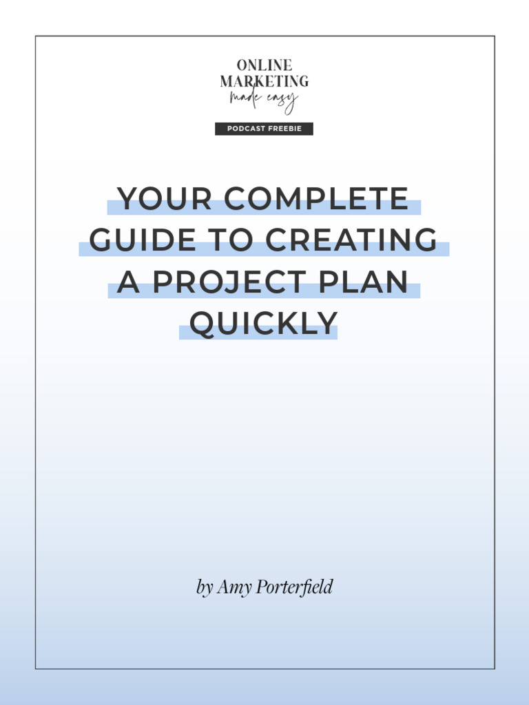 Quick Project Plan Creation Guide | PDF