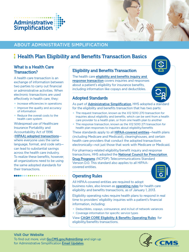 Eligibility and Benefits Transactions | PDF | Health Insurance ...
