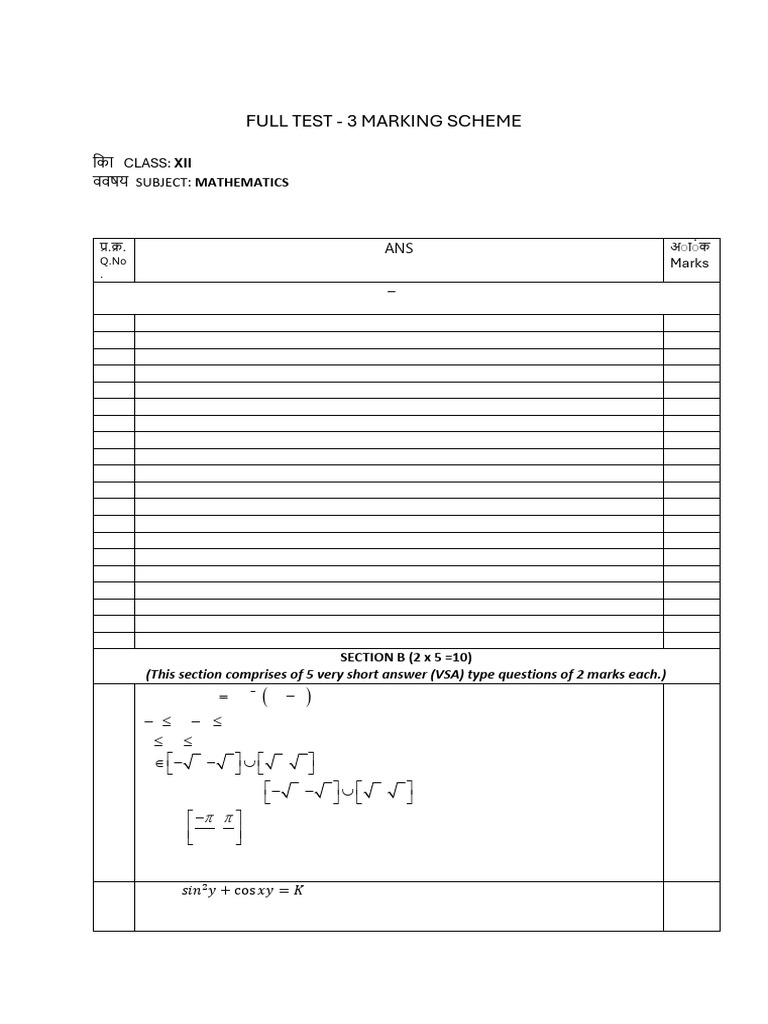 XII CBSE MATHS FULL TEST - 3 SOLUTIONS | PDF | Mathematical Objects ...