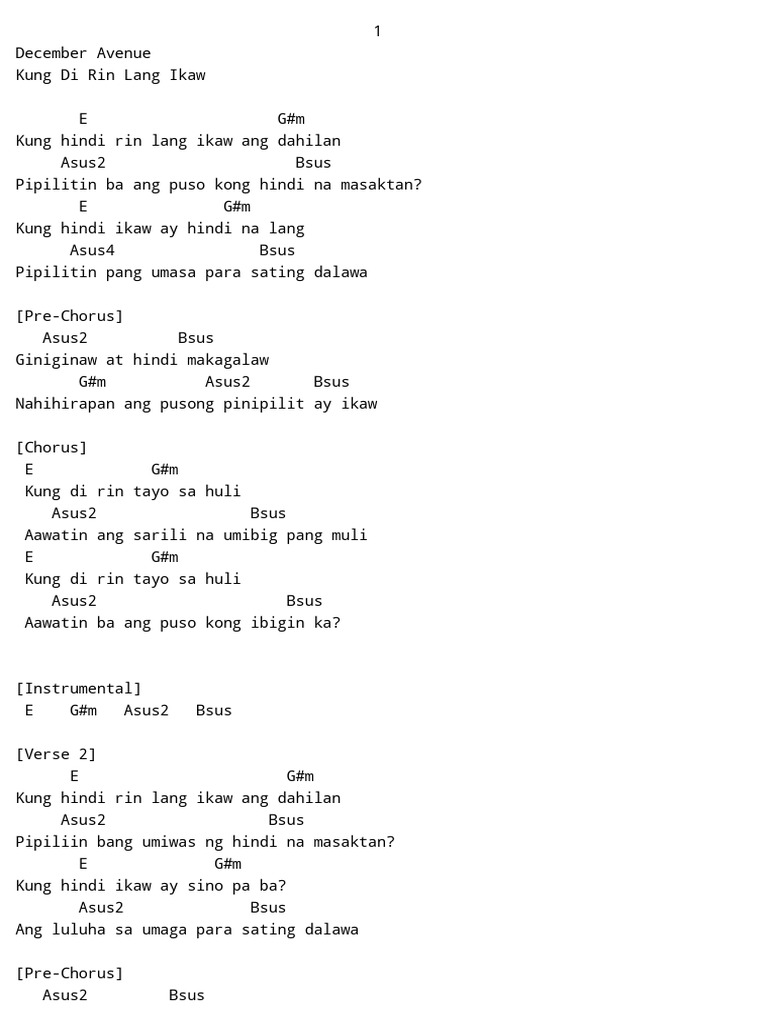 Kung Di Rin Lang Ikaw | PDF