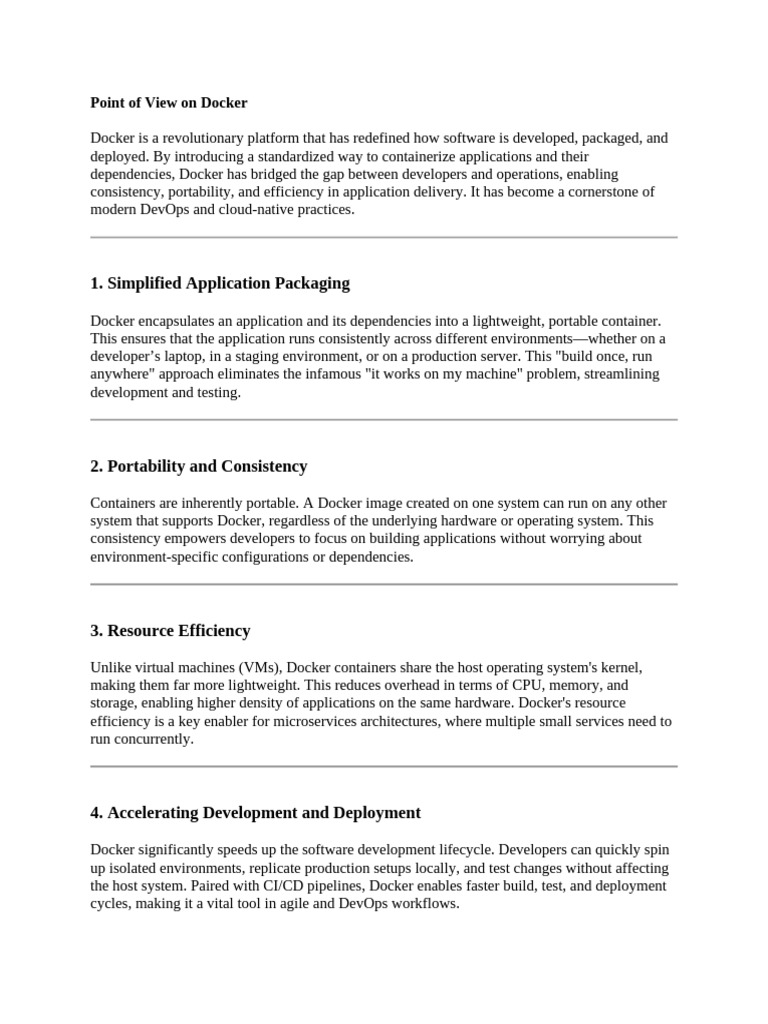 Docker's Impact on Modern Development | PDF | Operating System | System ...