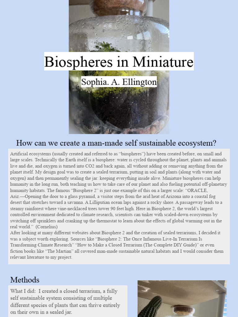 Biospheres in Miniature | PDF | Ecosystem | Natural Environment