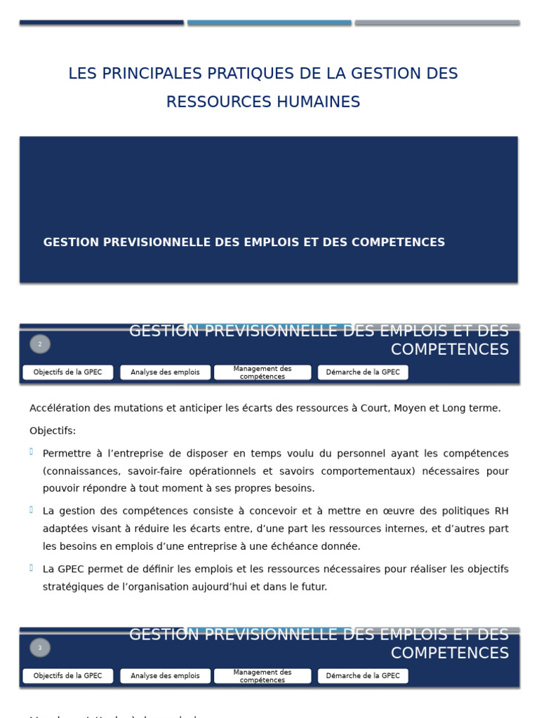 GPEC : Anticipation des Compétences RH | PDF | Gestion des ressources ...
