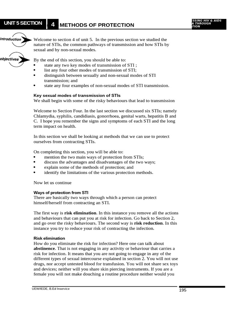 Unit 5 Section 4 Hiv NEW | PDF | Sexually Transmitted Infection | Condom