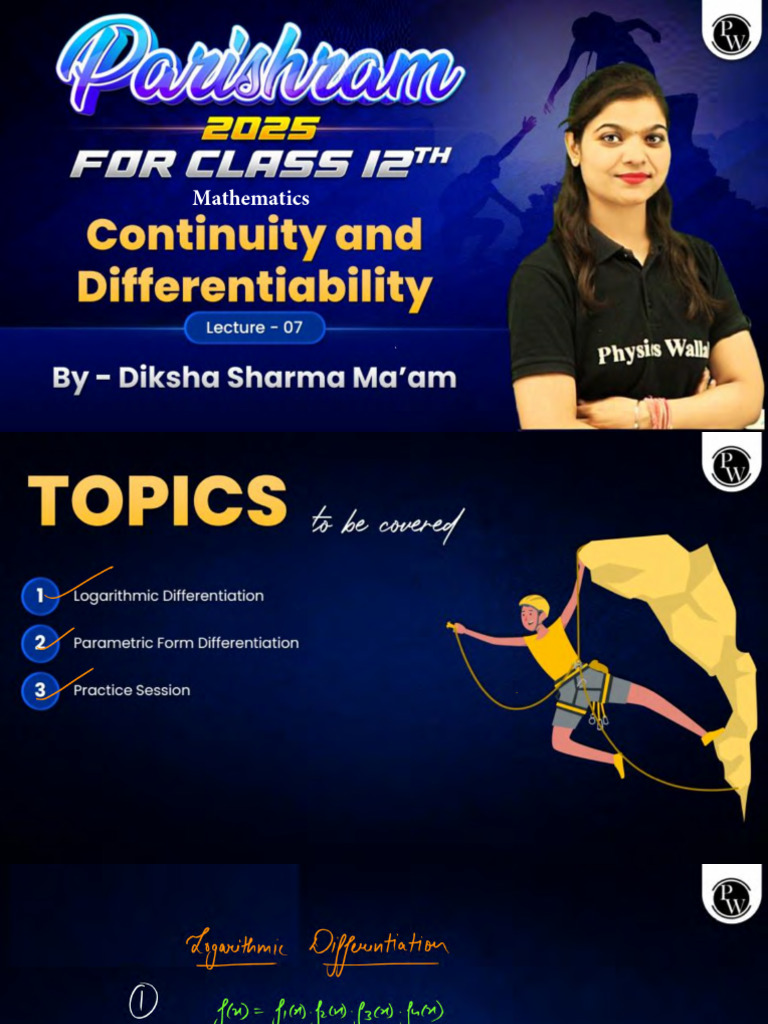 Continuity and Differentiability 07 Class Notes PDF | PDF