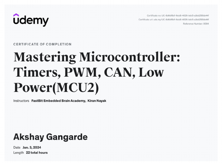 Mastering Stm32 Certificate | PDF
