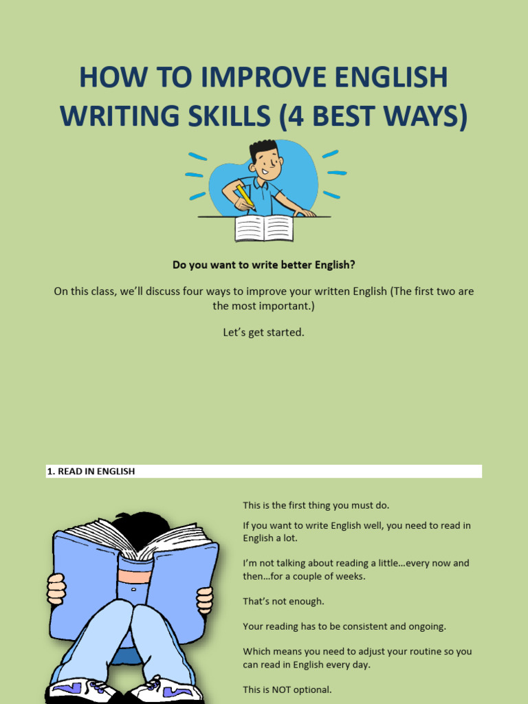 How To Improve English Writing Skills Pdf English Language Grammar