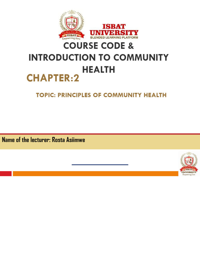 Principles of Community Health 24 | PDF | Mental Health | Community