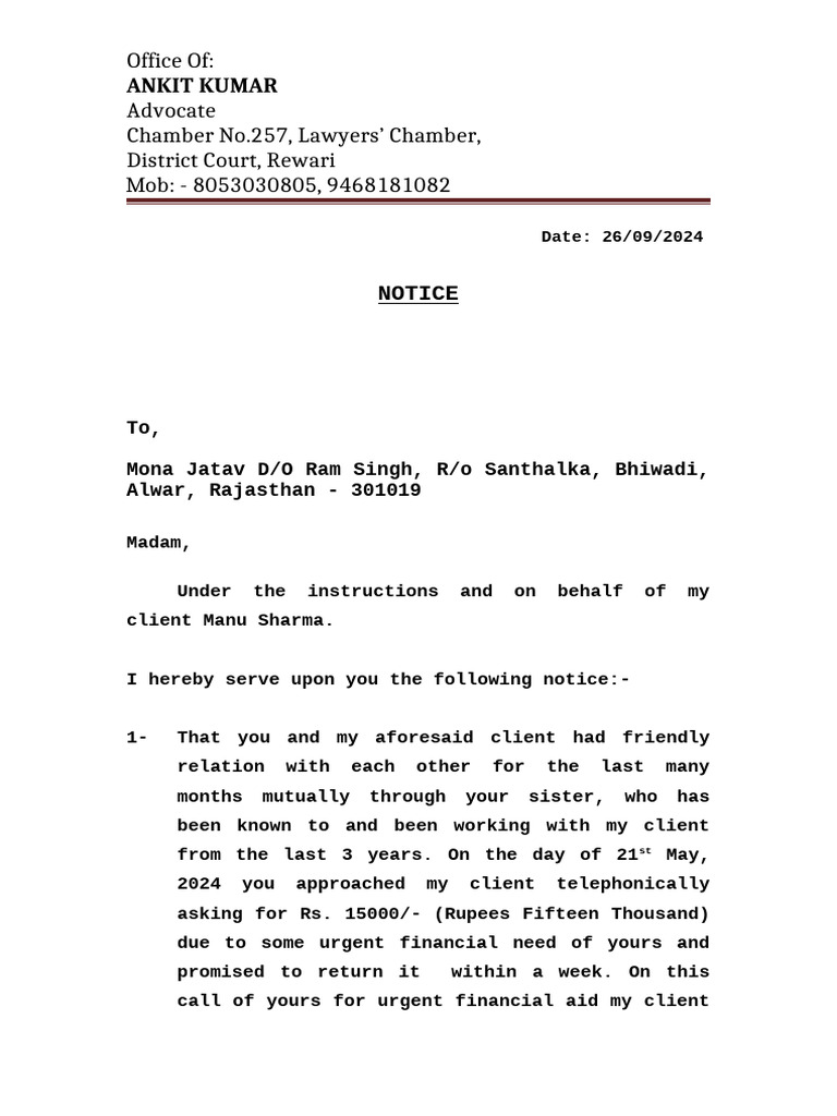 Civil Notice | PDF