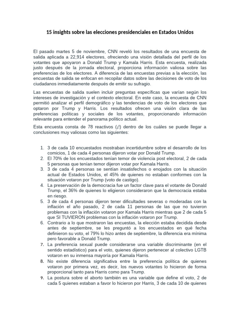 15 Claves de las Elecciones en EE.UU. | PDF | Donald Trump | Gobierno ...