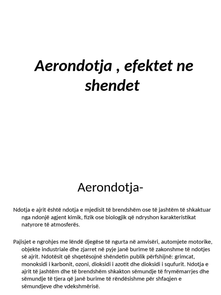 Aerondotja, Efektet Ne Shendet | PDF