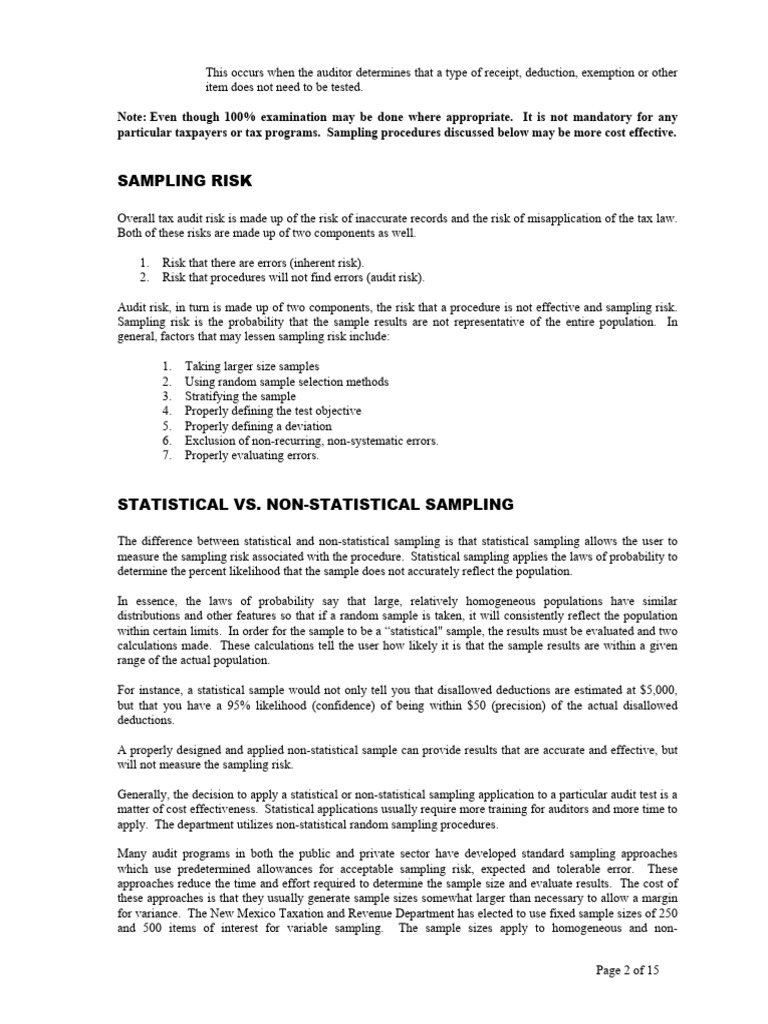 Auditsamplingmanuals 2 pdf sampling statistics sample size