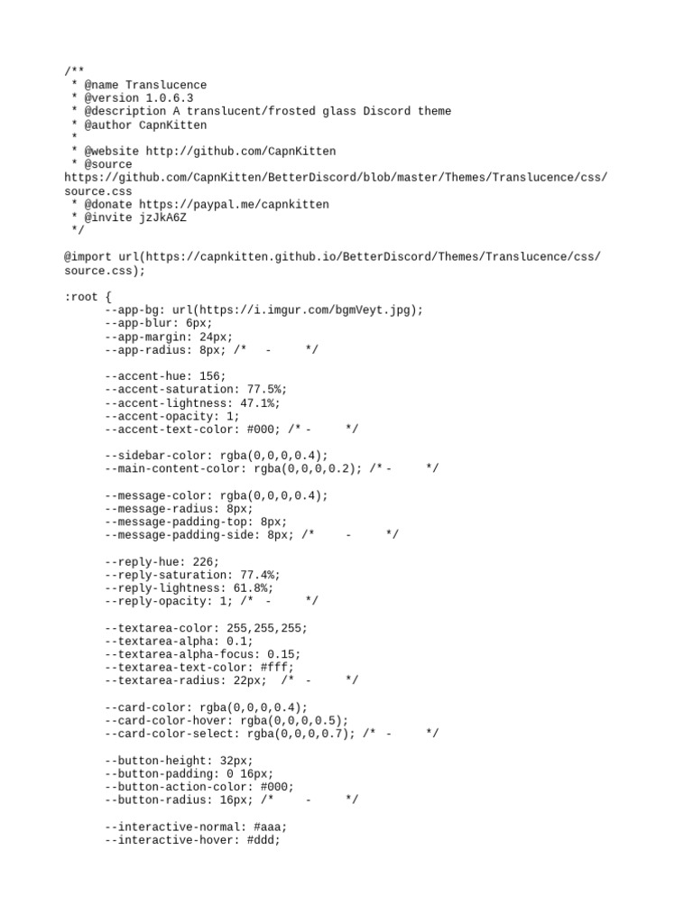 Translucent Discord Theme CSS | PDF