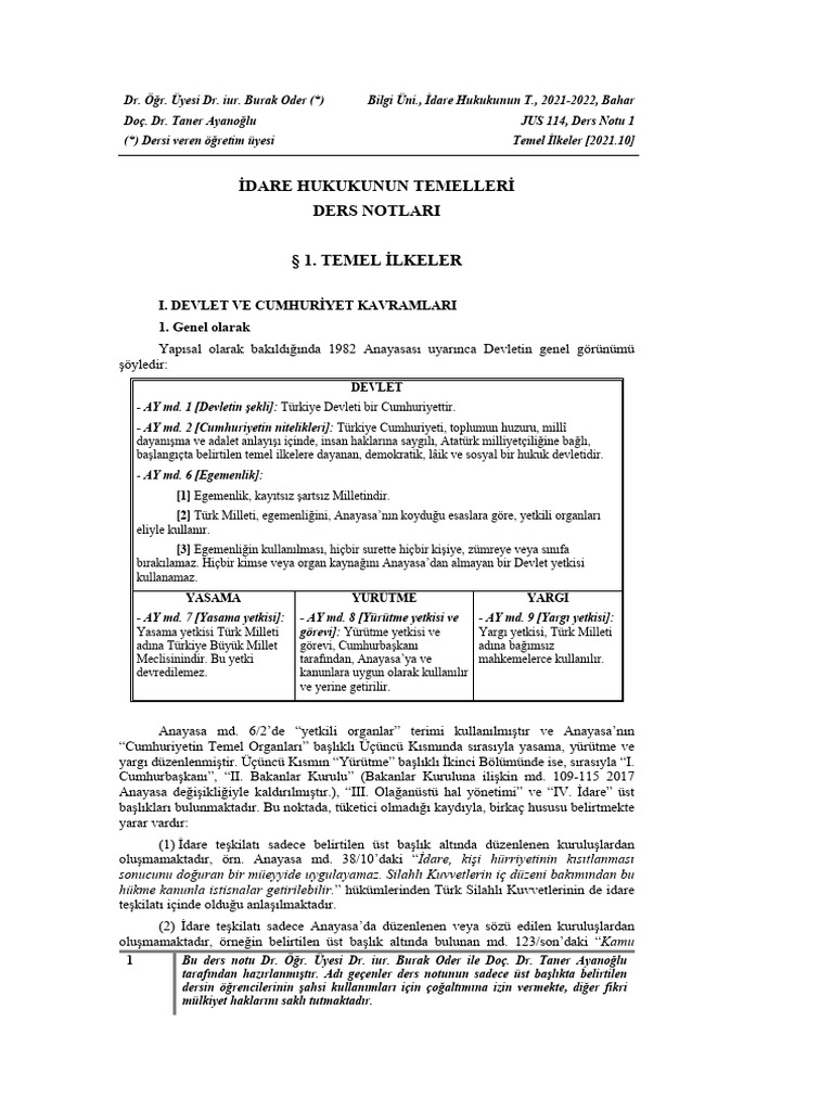Ders Notu 1 | PDF