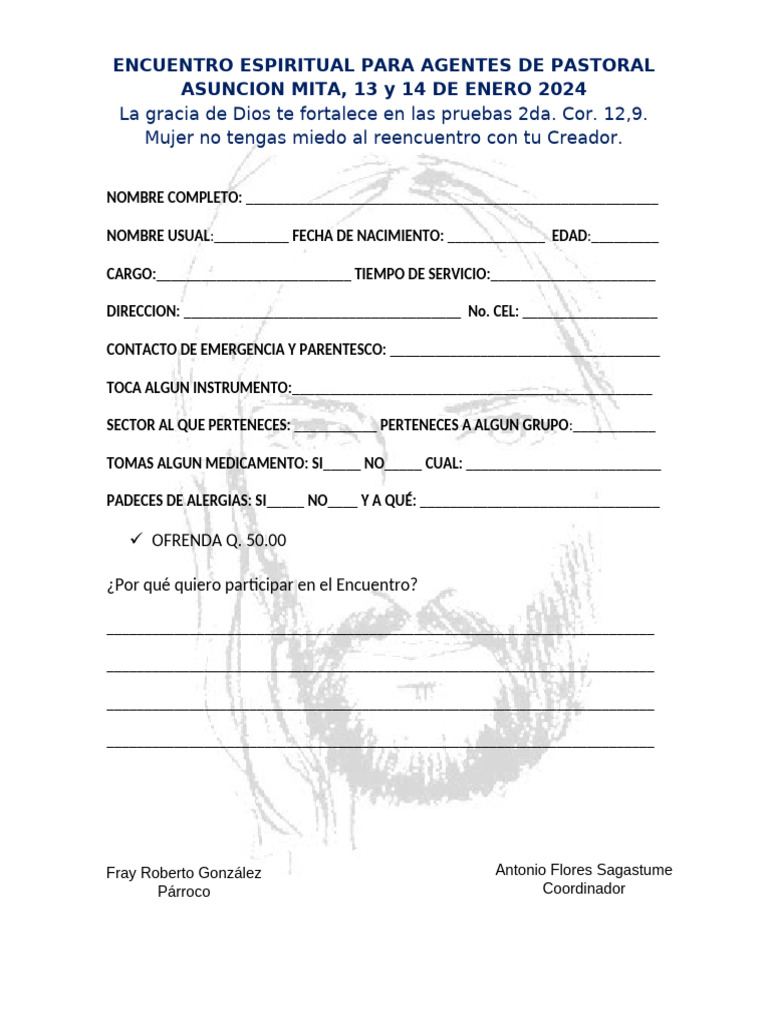 Encuentro Espiritual para Agentes de Pastoral | PDF