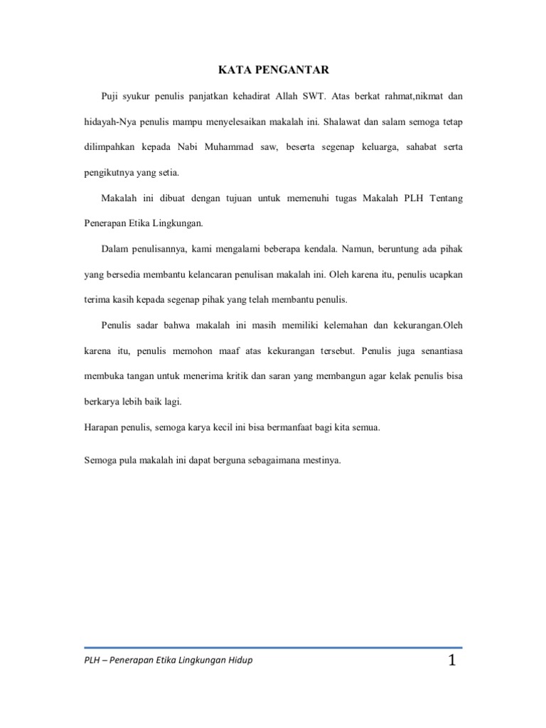 Makalah Etika Lingkungan Hidup