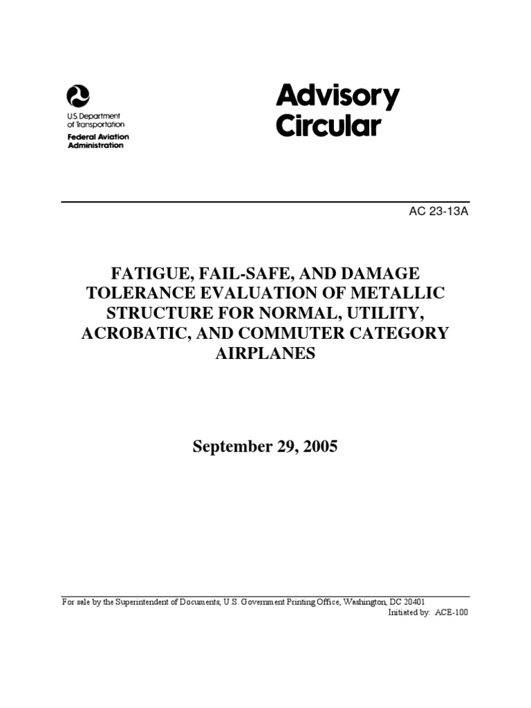 AC 23-13A: Fatigue & Damage Tolerance Guide | PDF | Spectral Density ...