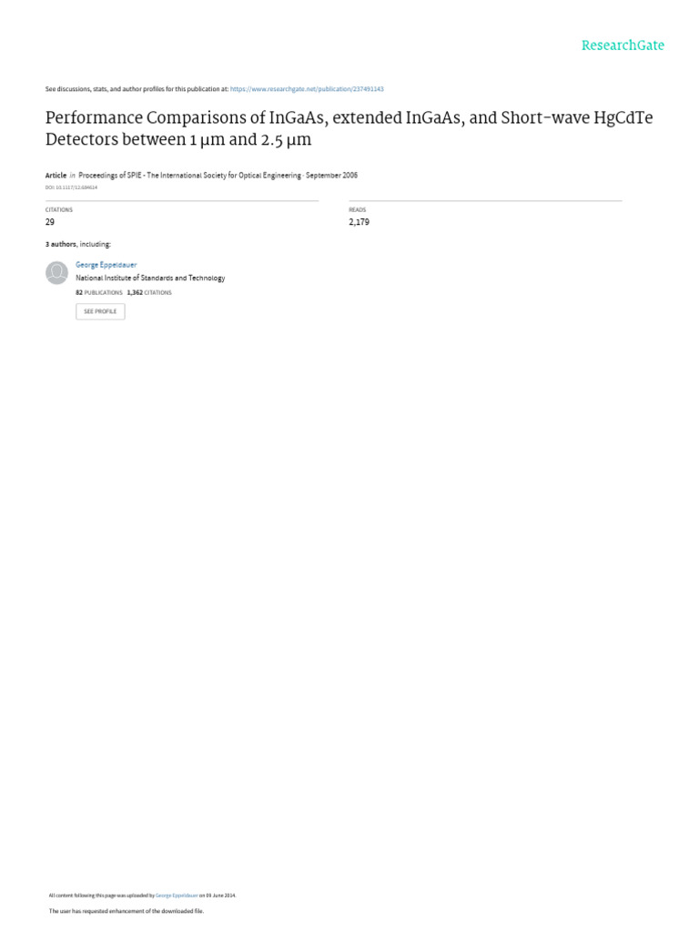 Performance Comparisons of InGaAs Extended InGaAs | PDF | Electrical ...