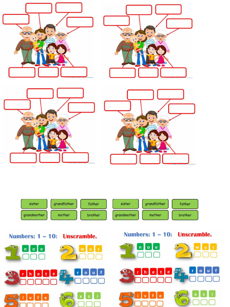 Print Family and Numbers Worksheet | PDF