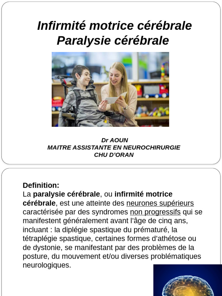 Infirmité motrice cérébrale : définition et types | PDF | Infirmité ...