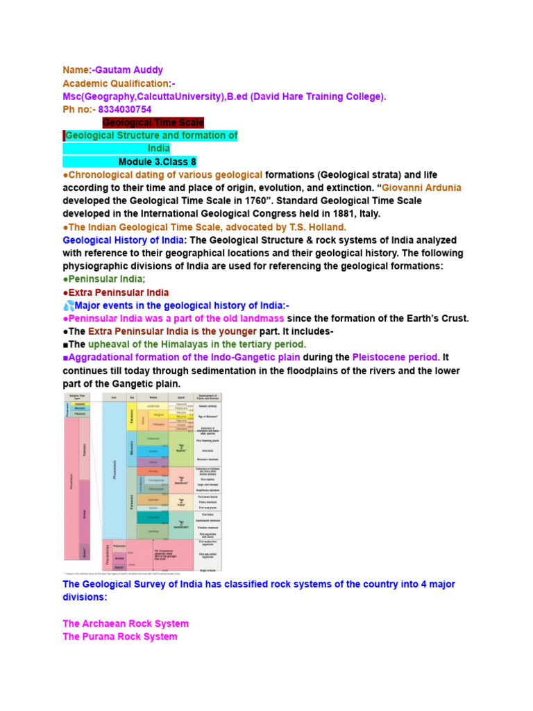 Module 3 class 8 wbcs gautam auddy pdf rock geology geology