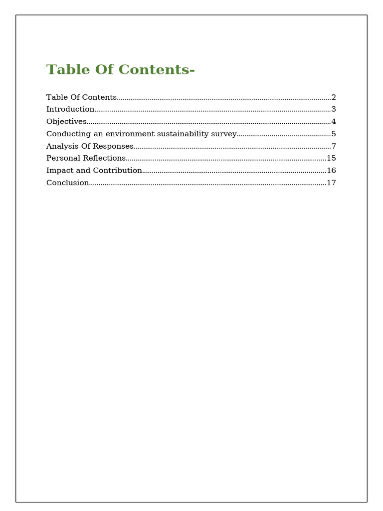 Work experience project pdf sustainability environmentalism