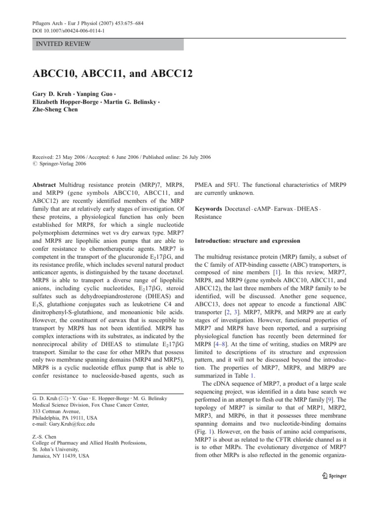 ABCC11 | PDF | Gene Expression | Major Histocompatibility Complex