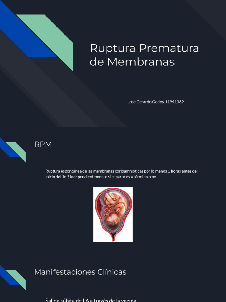 Ruptura Prematura de Membranas | PDF | Parto | Especialidades Medicas