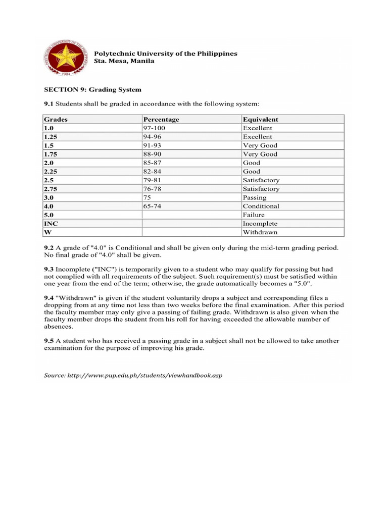 Grading System | PDF
