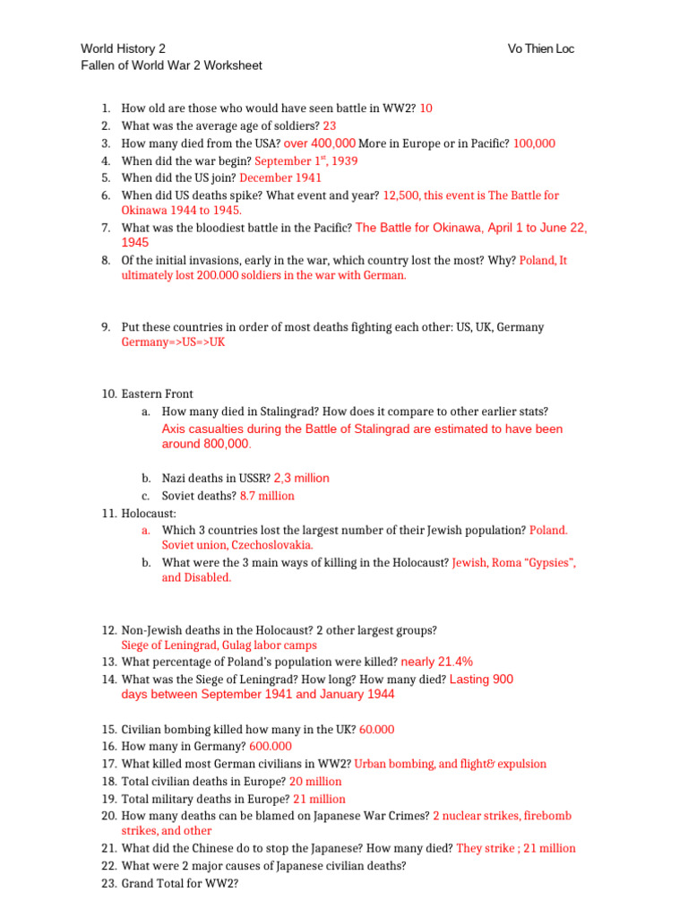 World War II Casualties and Impact | PDF | World War II | The Holocaust