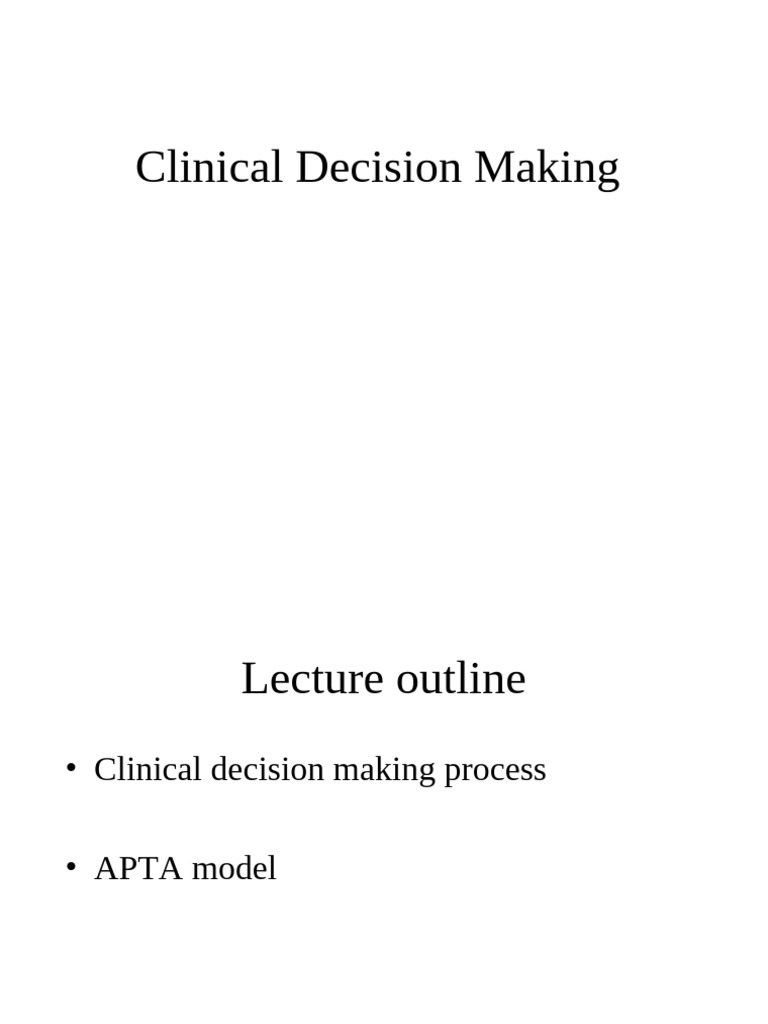 2A. Clinical Decision Making | PDF | Medical Diagnosis | Sensitivity ...