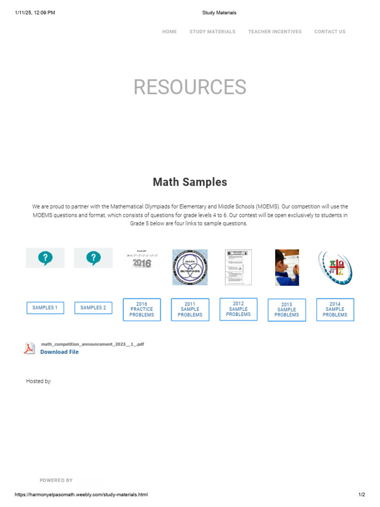 Math Competition for Grades 4-6 | PDF